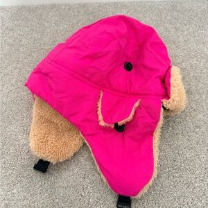 Pink and Tan Kids Winter Hat size 4-6